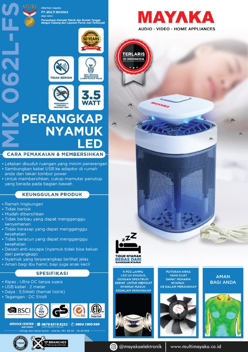 MAYAKA PERANGKAP NYAMUK LED MK 062L-FS FLYER